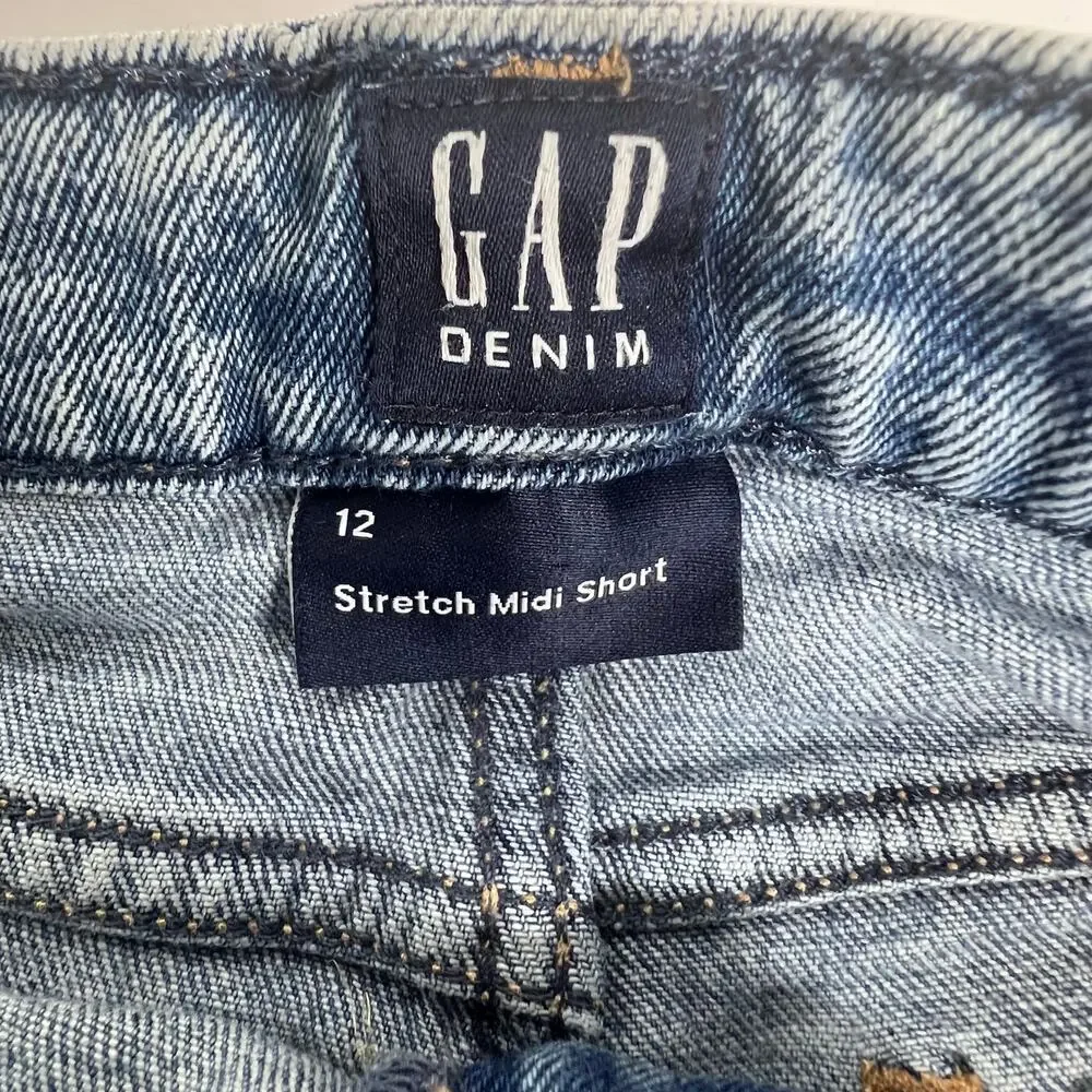 Girl's GAP Denim Stretch Midi Jean Shorts Size 12